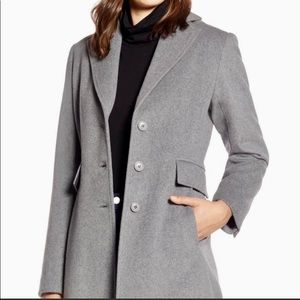 Halogen Single Breasted NotchCollar Grey Coat NWOT